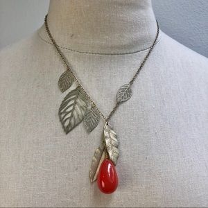 Free People Leaf and Coral Necklace